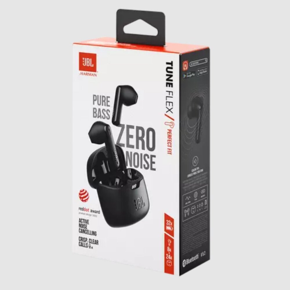 JBL Tune Flex True In Ear Wireless Earbuds - Black-Pure Bass